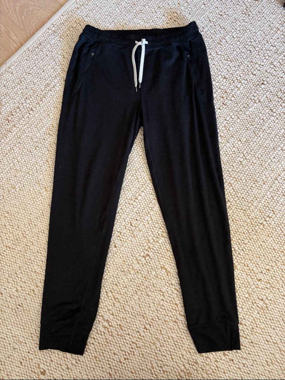 Vuori Black Jogger Pants with White Drawstring